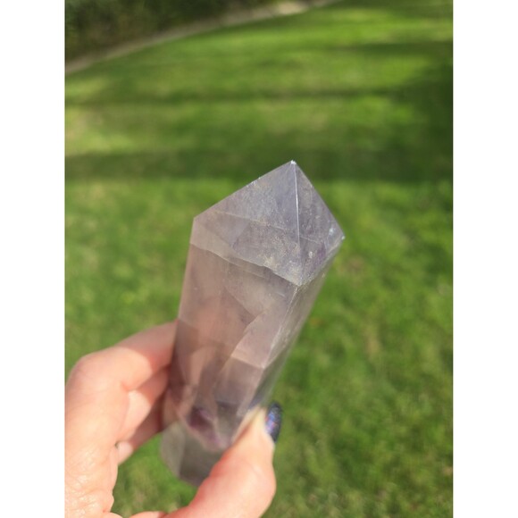 Crystal Fluorite Polished Tower Obelisk, 476g - Picture 5 of 9